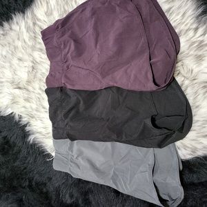 3 WOMENS ATHLETIC SHORTS FROM SAM'S CLUB BRAND SIZE XL BLACK GREY AND PURPLE